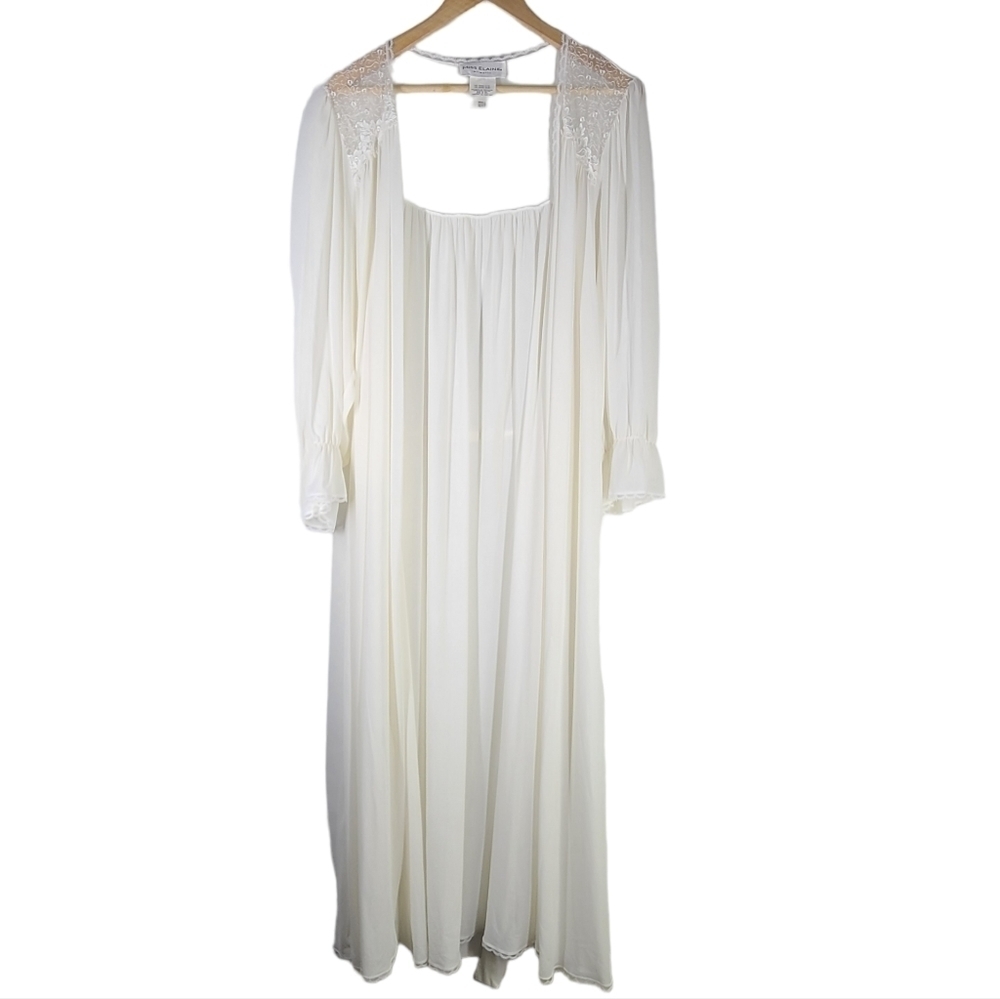 Vintage Miss Elaine Sheer Blue‎ Nylon Nightgown